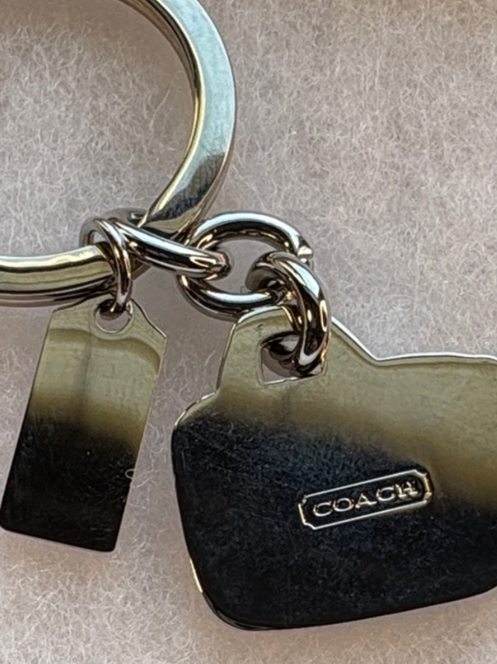 Coach Pink Enamel Dog Carrier Keychain Charm with Silver Hardware - Picture 4 of 5